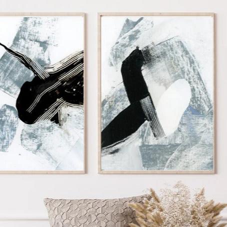 Abstract Blues duo - Canvas Print